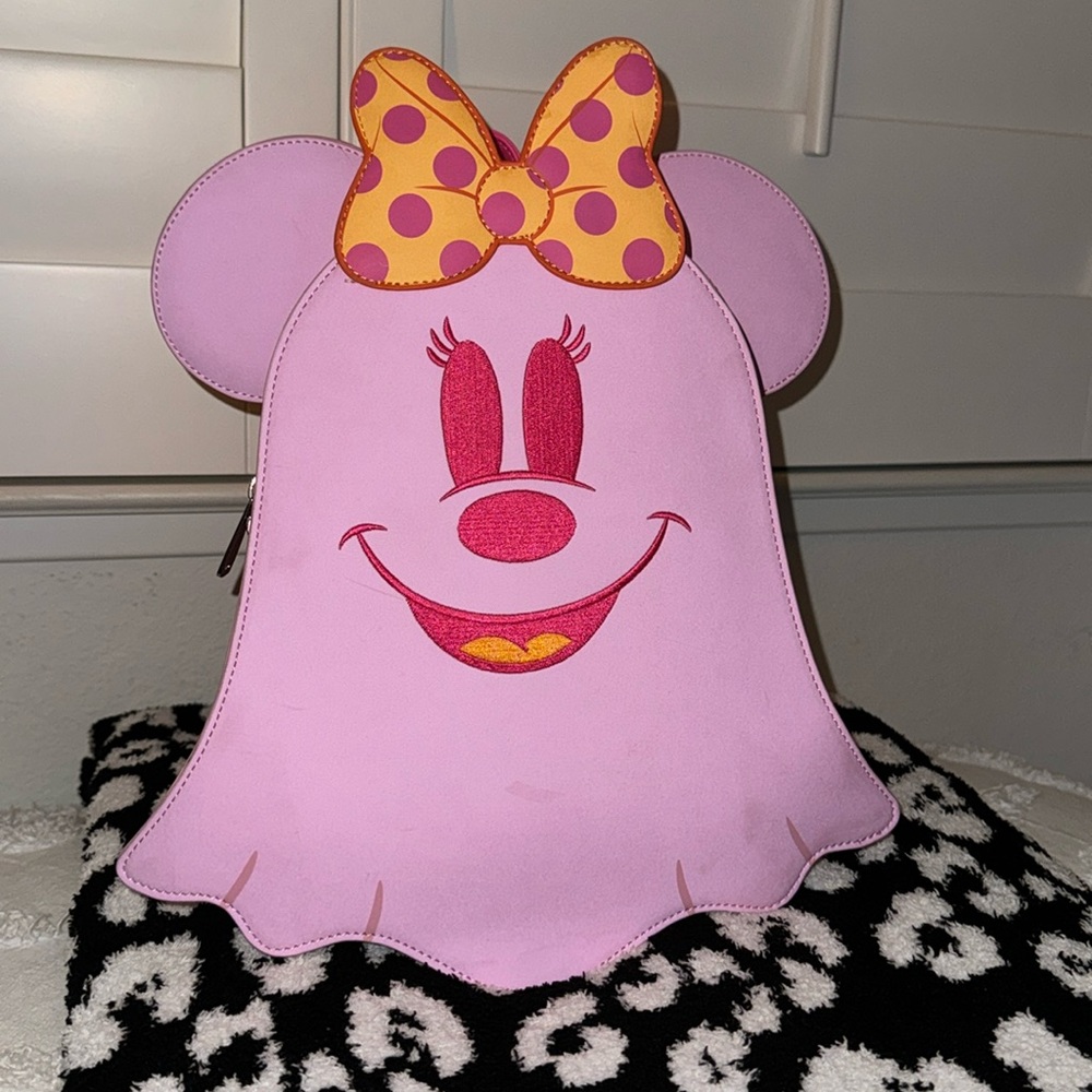 Loungefly Pastel Ghost Minnie Mouse Glow-in-the-Dark Mini Backpack